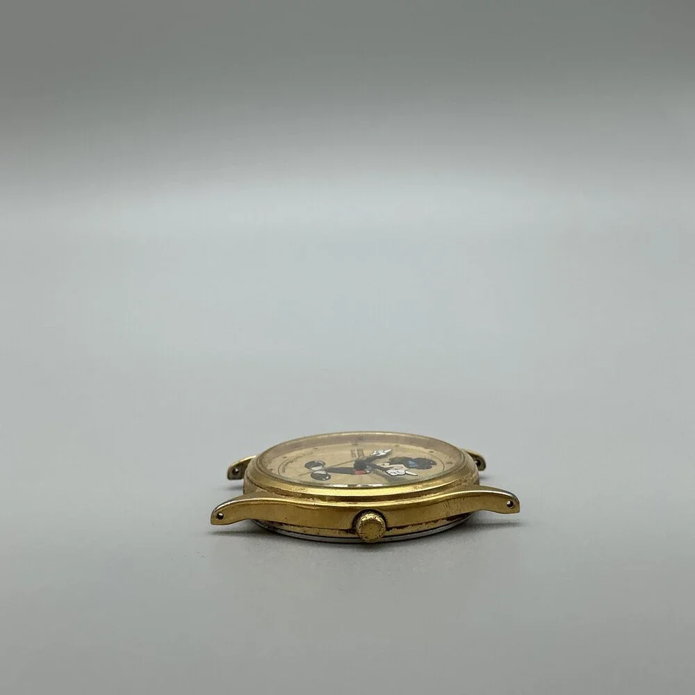 Vintage Seiko Mickey Mouse Mens Watch 33mm Gold Dial 5Y22-8039 Date Non Running